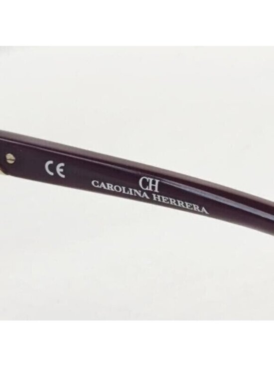 Carolina Herrera Sunglasses SHE119 Beige Brown Gold Browline Designer NEW main image 8